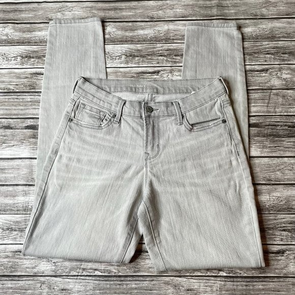 Old Navy Curvy Skinny Jeans Mid Rise Stretch 2 Regular Light Grey Gray Denim Zip - Picture 1 of 9